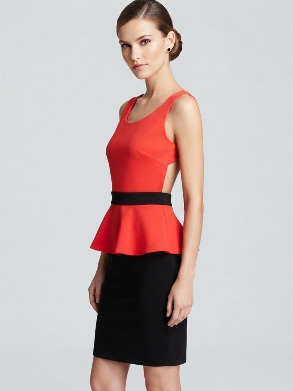 BCBGeneration Open Back Red And Black Dress XSmall